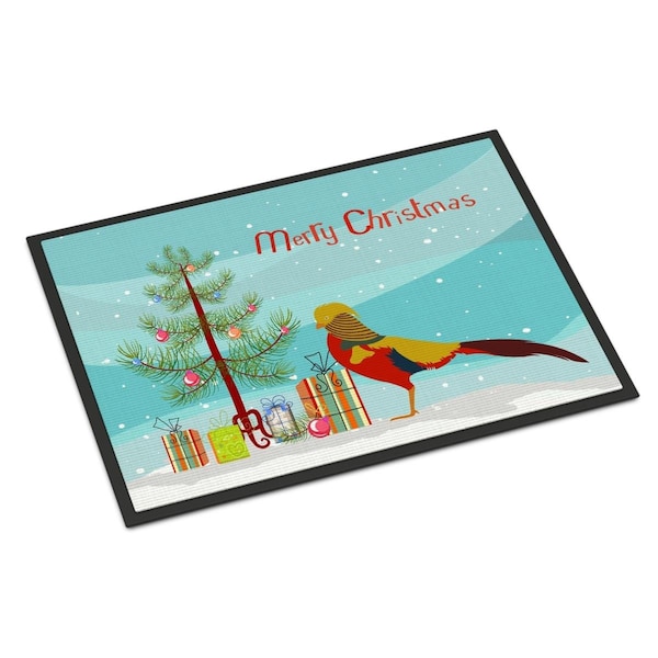 Carolines Treasures Golden or Chinese Pheasant Christmas Indoor or Outdoor Mat, 18 x 27 in. BB9295MAT - main